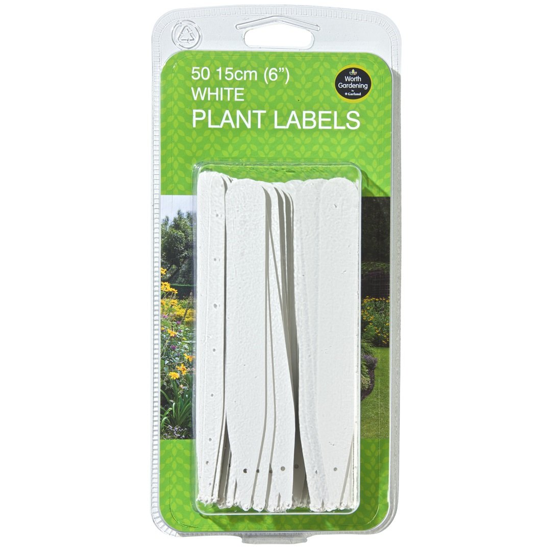 W0862 Garland 15cm (6") Plant Labels (50) (White)