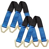 Axle Straps 10000 Lbs Break Strength 3335 Lbs Working Load Blue Car Axle Straps for Race Car Hauler Tow Truck 4x4 Off-Road,4 Pack (2 Inch by 24 Inch)