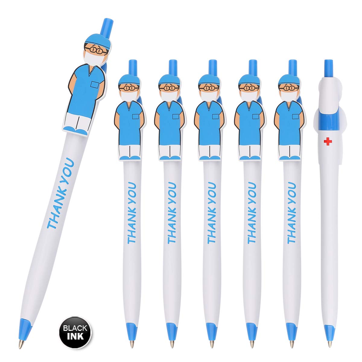 Sikao Cute Nurse Pens, Thank You Gifts Nursing Pens, CNA Nurse Week Gifts Bulk, NICU Doctor Nurse Appreciation Gifts for Medical Assistants Hospital Staff, Nurse Day Gifts (Blue 36 Pack)
