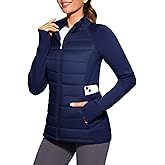 G Gradual Women's Running Fleece Lined Jackets 6 Pockets Lightweight Water Resistant Puffer Jacket for Hiking Travel