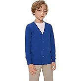 SMINLING Pinker Boys School Uniform Cardigan Sweater V-Neck Soft Cotton Clothing