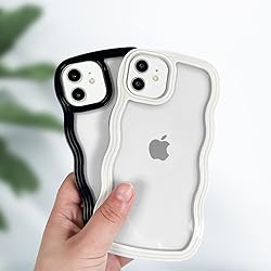 Anuck for iPhone 12 Case Wavy Edge Clear Back