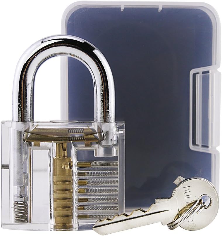 IMABAO Professional Lock Pick Set Padlock Lock picks Cutaway Inside View Padlock Lock Picks Set Locksmith Practice Tool