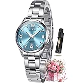 OLEVS Watches for Women Luxury Elegant Stainless Steel Waterproof Luminous Diamond Women's Fashion Watch Ladies Watches for Small Wrists