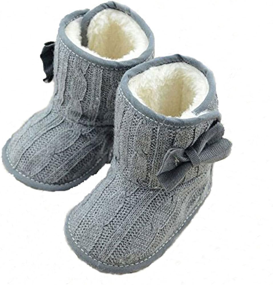 CdyBox Little Baby Fleece Fur Knit Snow Boots Infant Warm Winter for 0-18 Months: Clothing