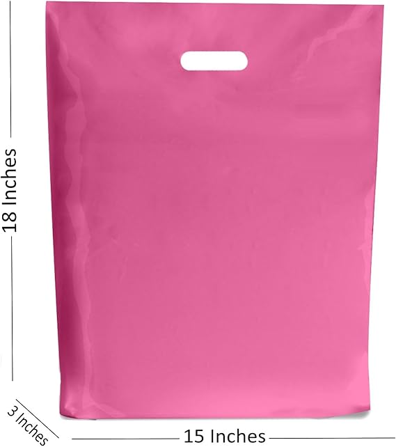 MustBeBonkers 20 LARGE HOT PINK PLASTIC BAGS BOUTIQUE GIFT SHOP