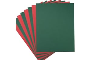 TOPEEN 30 sheets Cardstock Paper 8 1/2 x 11 Inches for Crafts and Invitations (Christmas Green Red)