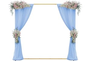 PLYFOU Wedding Arch Backdrop Stand, 6.6FTx6.6FT Gold Wedding Arch Stand Square Metal Rectangular Arch Backdrop Frame for Ceremony Party Birthday Bridal Anniversary Arbor Balloon Decoration