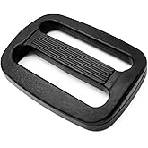 Tri-Glide Slide 1 Inch, 10pcs Flat Buckles Button, Clips Snaps Heavy Duty Plastic Tri-ring Buckle Replacement for Webbing Strap, Wide Dog Collars, Rifle Slings, Backpack Fanny Pack Nylon Straps Belt