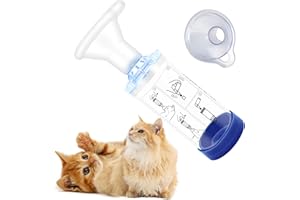 PAWFECTJEE Cat Inhaler Spacer with 2 Silicone Masks - Portable Nebulizer for Feline Breathing Problems - Drug Delivery Soluti