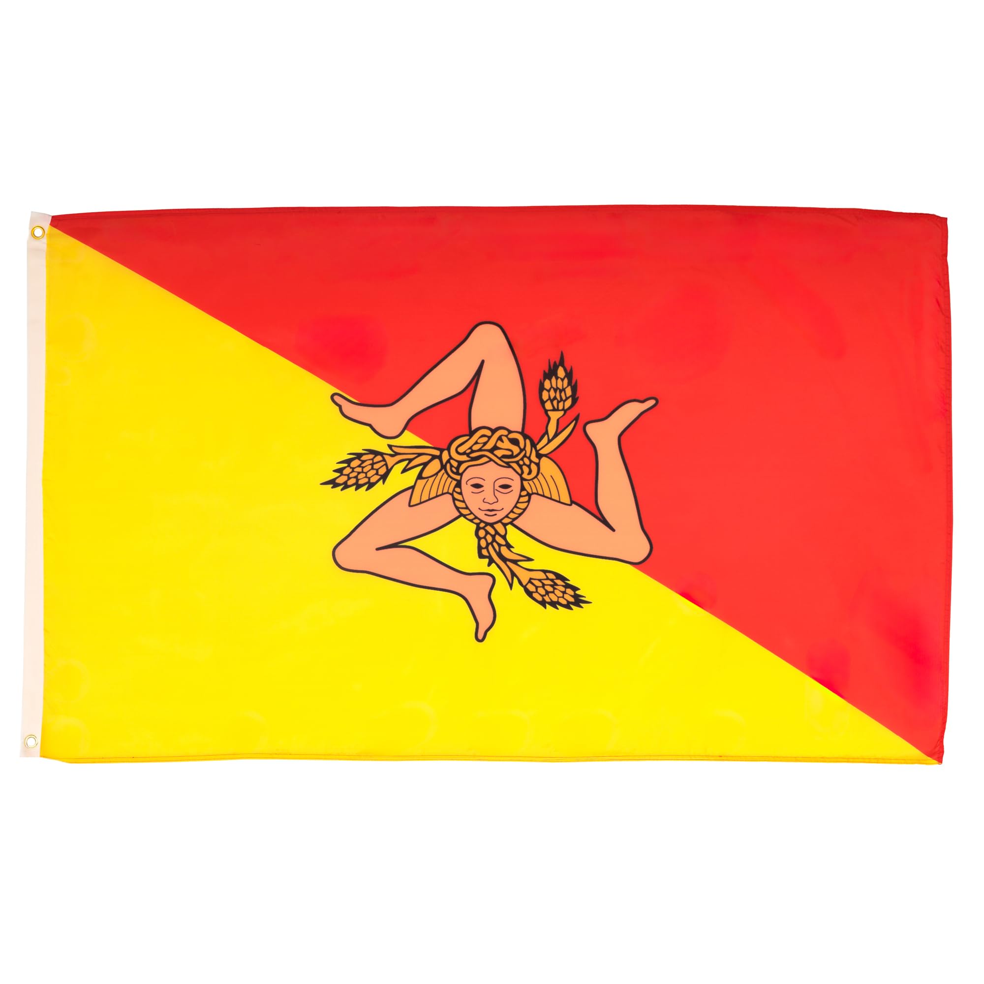 AZ FLAG - Sicily Flag - 3x5 Ft - Light Polyester Italy - Sicilian Banner with Two Brass Eyelets - Fade Resistant - Vivid Colors - 3' x 5' Feet - 150x90 Cm