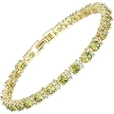RIZILIA Eternity Tennis Bracelet & Round Cut CZ in Yellow Gold Plated, 7"
