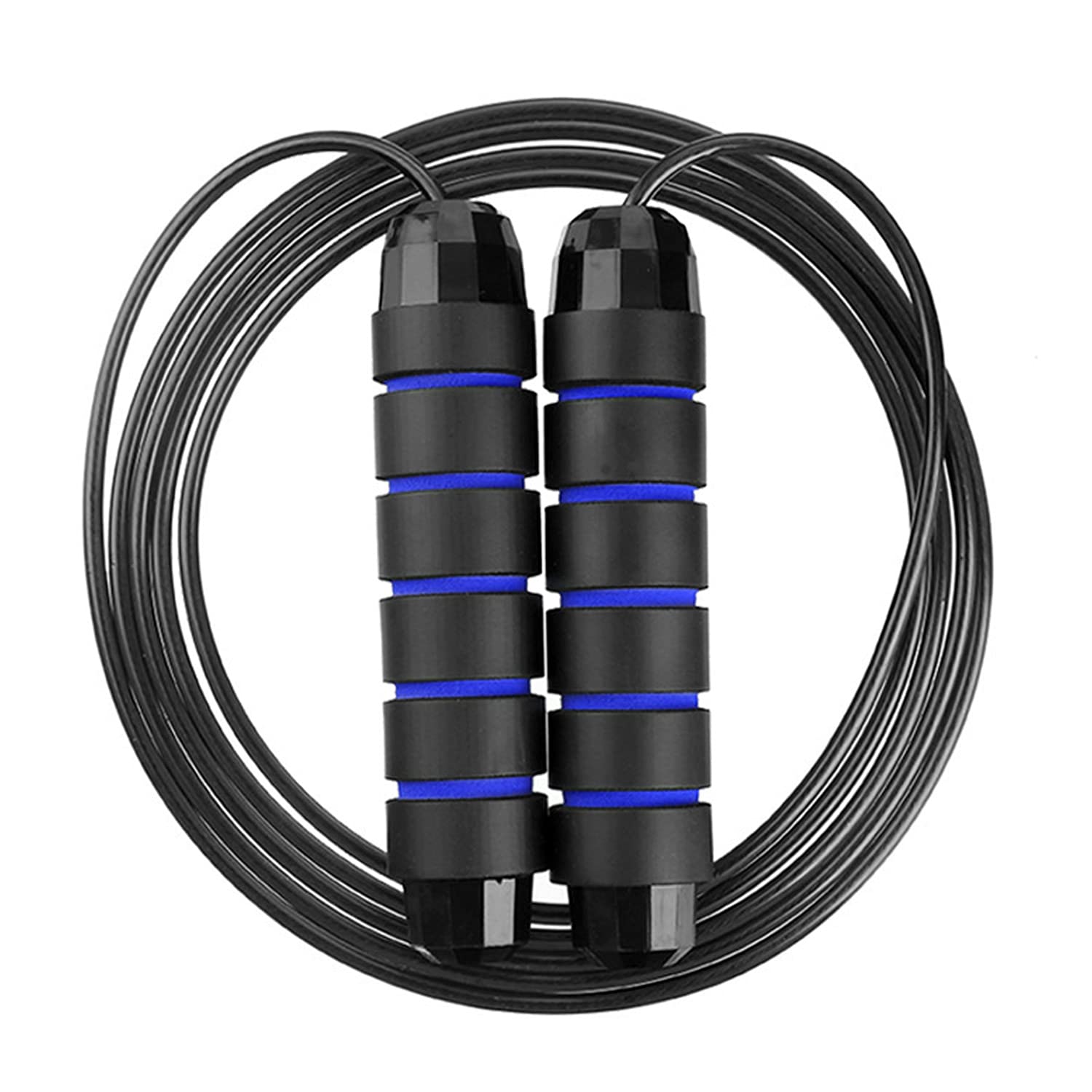 Skipping Rope Adult For Men and Women, Adjustable Jump Rope with Anti-Slip Foam Handle Exercise Rope, Ergonomic Jump Rope Blue