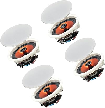 Herdio 6.5 Inch 4 Pack Ceiling Bluetooth Speakers 600W Flush Mount