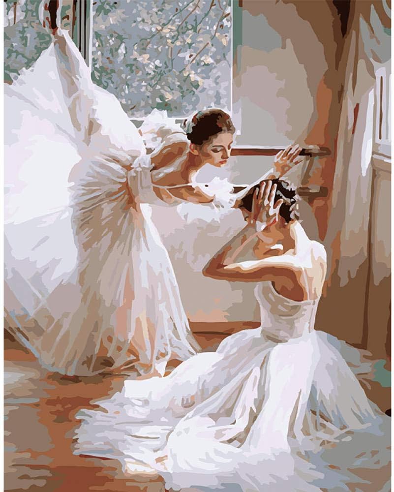 European dancer ballet wall Pictures Digital Paint By Numbers Painting for Adults Kids Living Room Decoration 40x50cm-No Frame