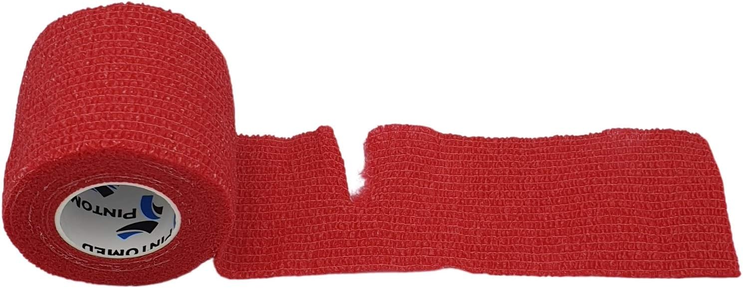 PintoMed, 10 X RED X 5CM X 4.5M, Cohesive Bandage Stretched, Self-Adhesive Flexible Bandages - Image 5