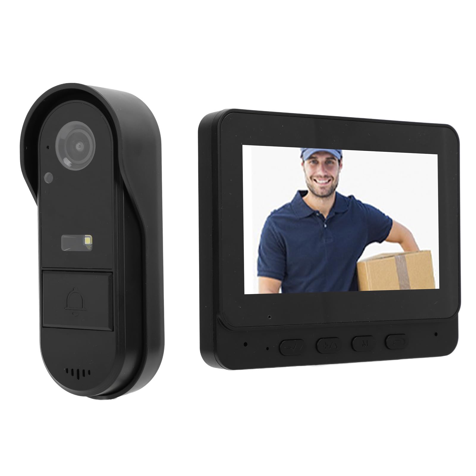 Video Doorbell, Visual Intercom Doorbell System with 4.3 Inch Monitor, 1080P HD Wide Angle Night Dual Way Door Intercom with Ringer for Home Surveillance