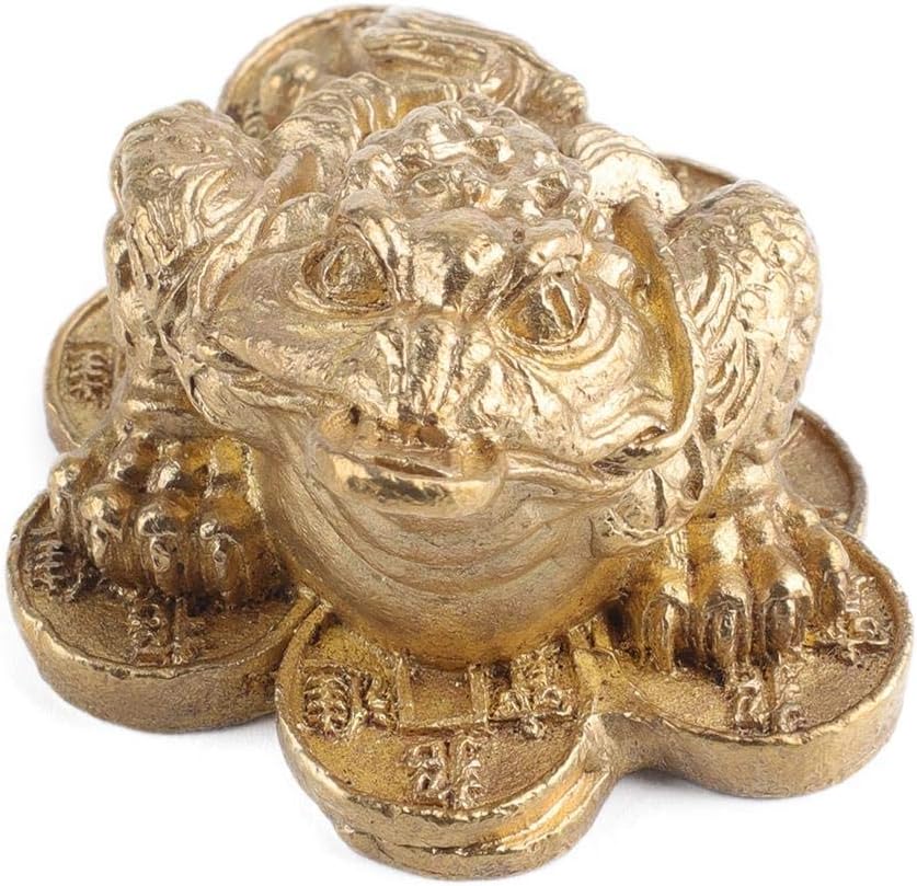 latón Sapo Dorado de Tres Patas Estatuilla Feng Shui Chino Rana de Dinero Rana de la Suerte latón Sapo Dorado de Tres Patas Estatuilla Feng Shui Chino Rana de Dinero Rana de la Suerte