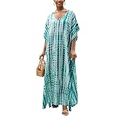 IMAGEKOPE Kaftan for Women Plus Size Bathing Suit Cover up Batwing Dress Loose fit Moroccan Caftan mumu Dresses for Women