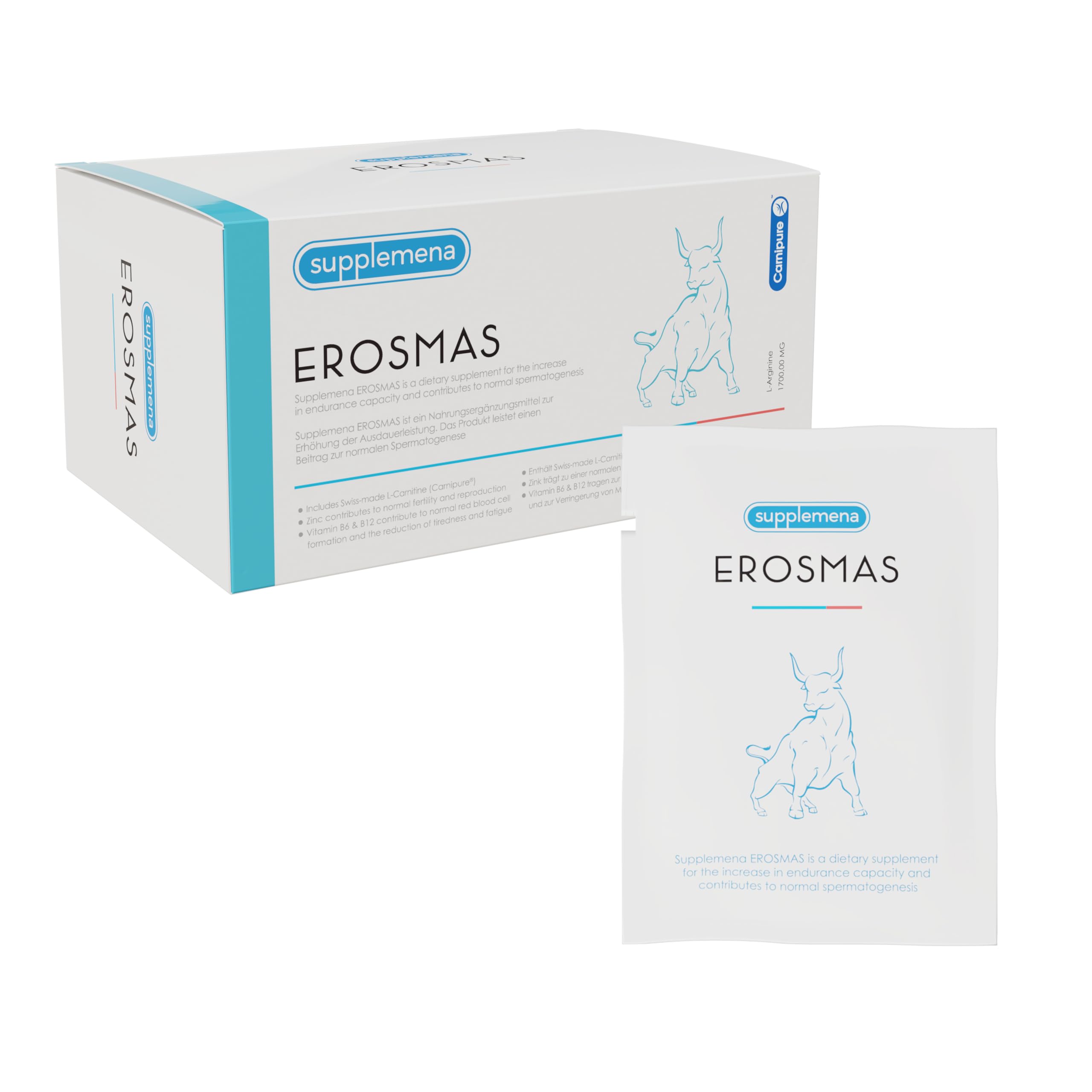 EROSMAS | Male Fertility Supplements | Sperm Health & Conception Support w/L-Carnitine, Folic Acid, CoQ10, Selenium, Zinc, Vitamin B12 | 1 Month