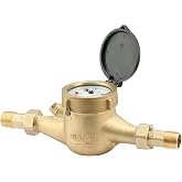 Watflow DN20 Water Meter 3/4" NPT, AWWA 708 Certification Gallon Water Flow Meter, Cold Water Meter for Garden/Home/Apartment, Horizontal Install.