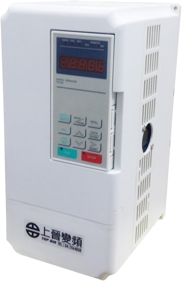 TOP GIN 3.7kW 380V 5HP 7A New Variable Frequency Drive Inverter VFD Applicable to Permanent Magnet Servo Controller IP for Motor Speed Control with English Operation Manual (VFD-3.7kW 380V)