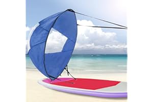 Dyna-Living Kayak Sails, 42" Durable Kayak Wind Sail Foldable Downwind Kayak Sail Kit Upwind Wind Paddle Sail for Kayak Boat Sailboat Canoe