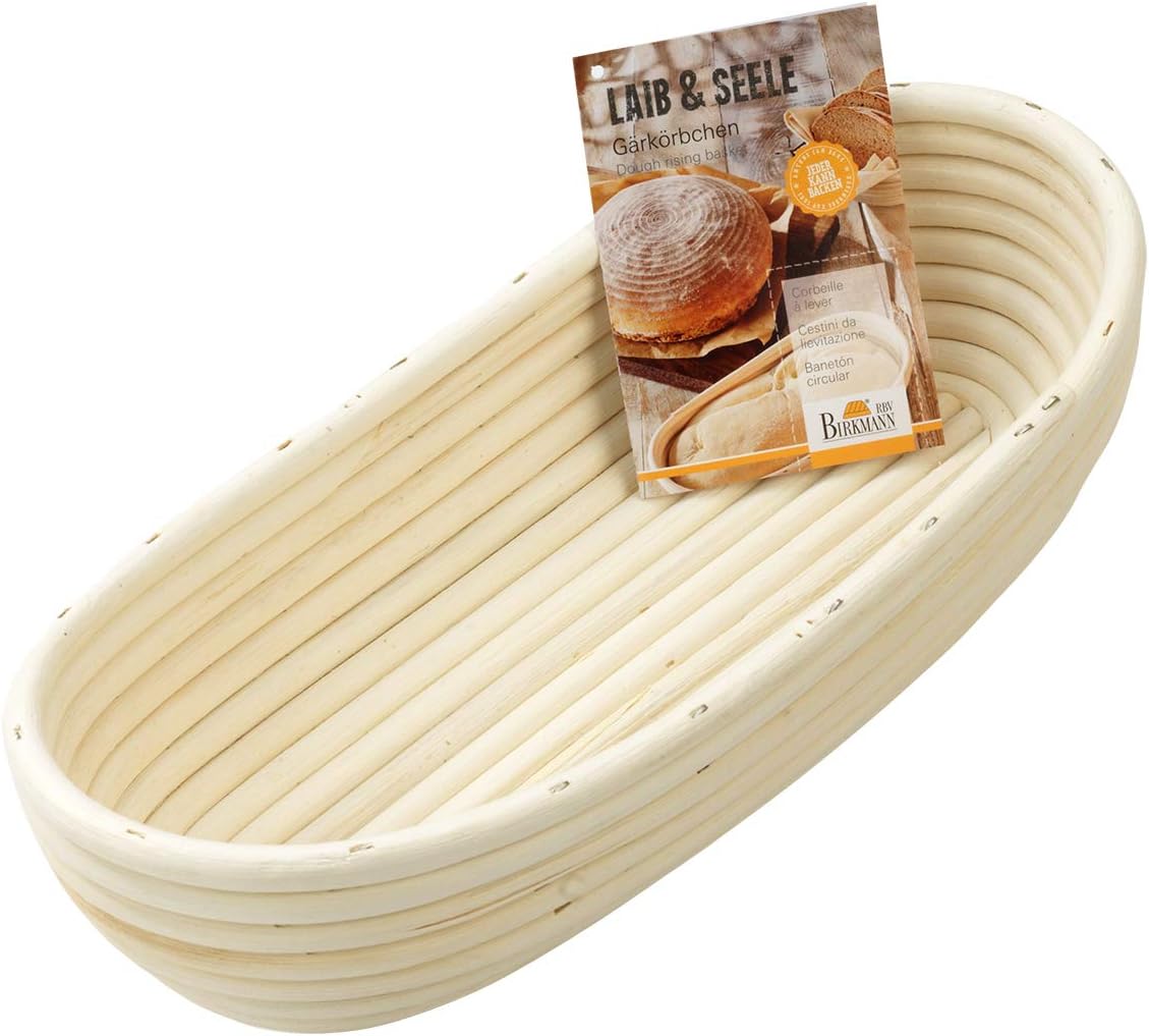 RBV Birkmann, 208988, Laib und Seele, Gärkörbchen aus Peddigrohr, länglich, klein, 30 x 14 cm, Höhe 8 cm