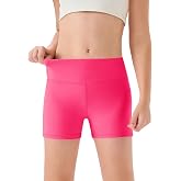 Haloumoning Girls Athletic Shorts Kids High Waisted Dance Biker Shorts | Toddler Girl Gymnastics Shorts, Soft Breathable Fabric, Cheer, Yoga, Running, Volleyball, Workout Shorts