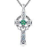 LOOVE Celtic Cross Tree of Life Necklace for Women Sterling Silver Thor Hammer Tree of Life Pendant Irish Knot Cross Amulet Tree of Life Jewelry