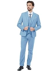 MAGE MALE Mens Two Button 3-Piece Suits Slim Fit