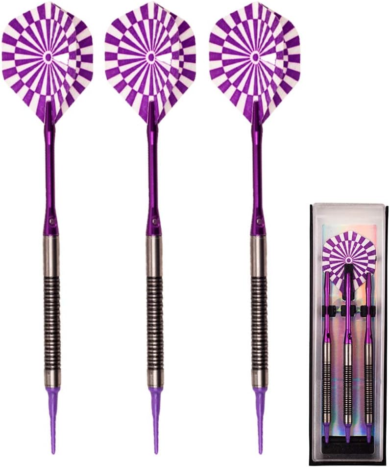 Professional Soft Tip Darts 3Pcs 18G Professional Safe Dart Sets Soft Plastic Tip Tungsten Steel Barrel Aluminum Shaft Competition Electronic Dart
