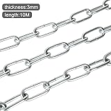 JMIATRY 10m 304 Stainless Steel Chain 3mm Heavy Duty Welded Link for Security view 2