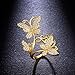 Bella Lotus Delicate Butterflies 18k Yellow Gold Plated CZ Diamond Women Party Rings, Size 6.5