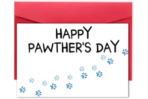 MQMRYeto Dog Dad Card, Dog Father's Day Card, Happy Pawther’s Day Card, Cute Pet Father's Day Card, Fathers Day Good Gifts From Dog Cat