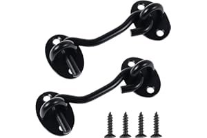 KELIFANG Barn Door Lock, 4" Eye and Hook Gate Latch Stainless Steel Heavy Duty Door Latch for Sliding Door, Window, Garage, F