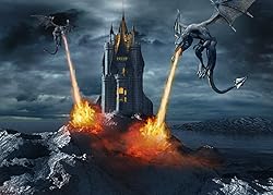 BELECO 10x8ft Fabric Gothic Castle and Dragons