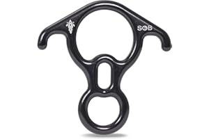 RESQT 35kN/40kN Rescue Figure 8 Descender Large Bent-Ear Belaying and Rappelling Aluminum Magnesium for Climbing, High Rescue, Mountaineering