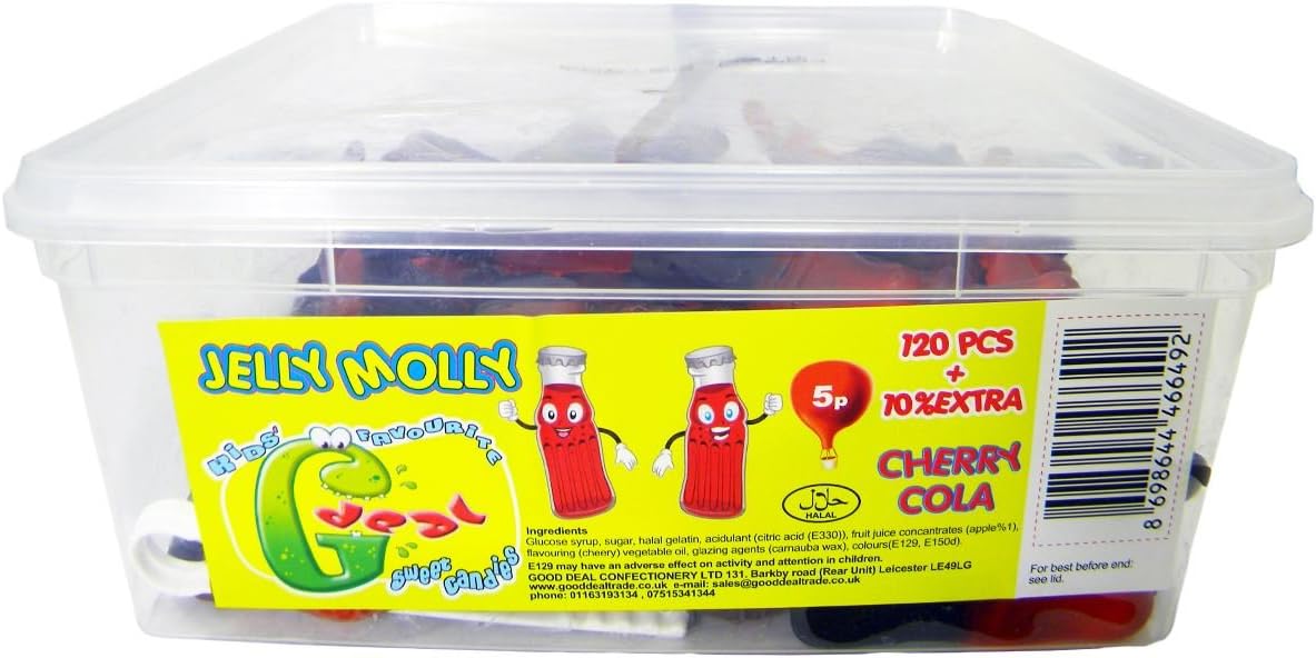 Jelly Molly - Cherry Cola Jelly Sweets 120pcs + 10% Extra FREE