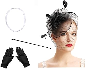 Fascinators Hats 20s 50s Hat Pillbox Hat Cocktail Tea Party Headwear with Veil for Girls and Women