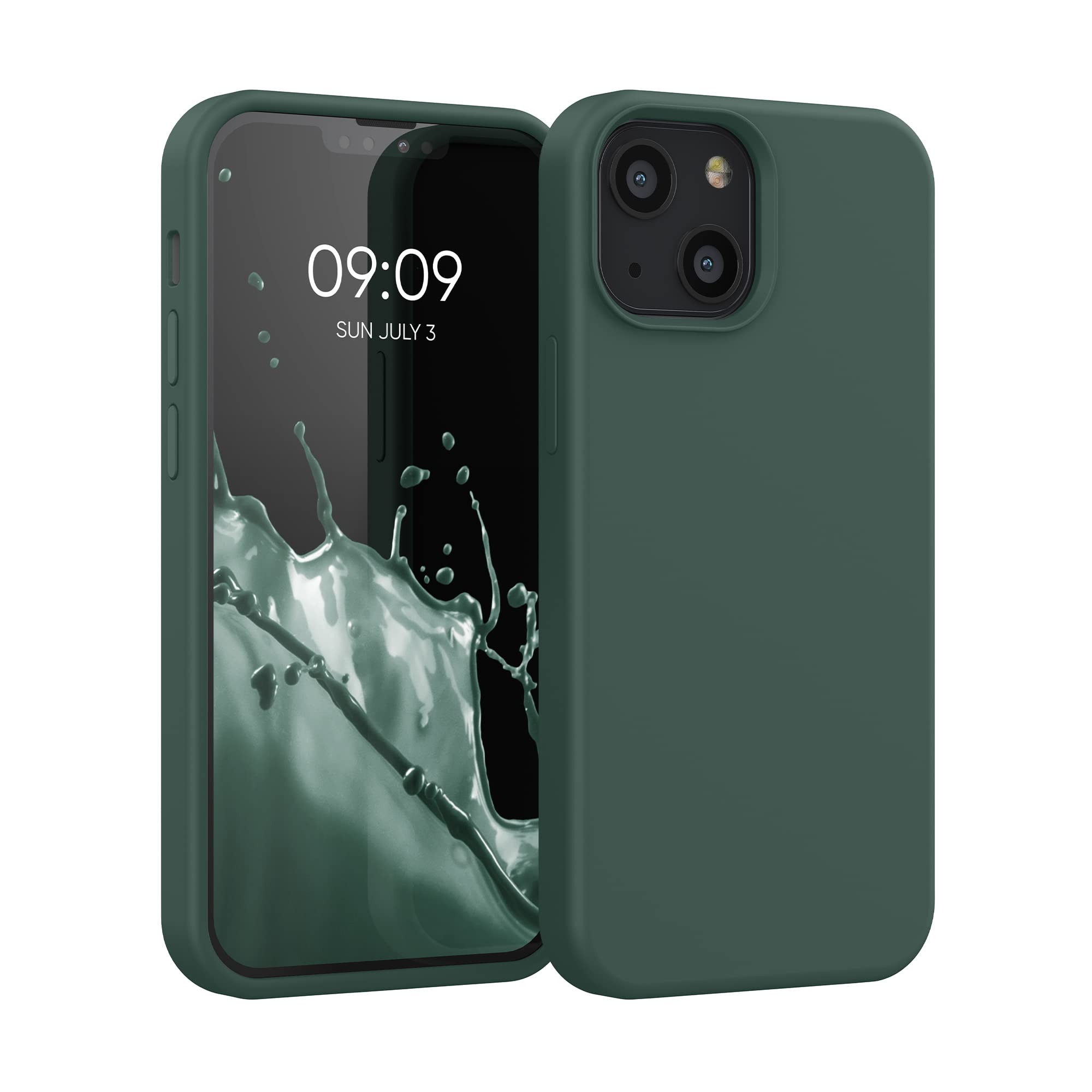 kwmobile Case Compatible with Apple iPhone 13 mini Case - TPU Silicone Phone Cover with Soft Finish - Moss Green โ image 1