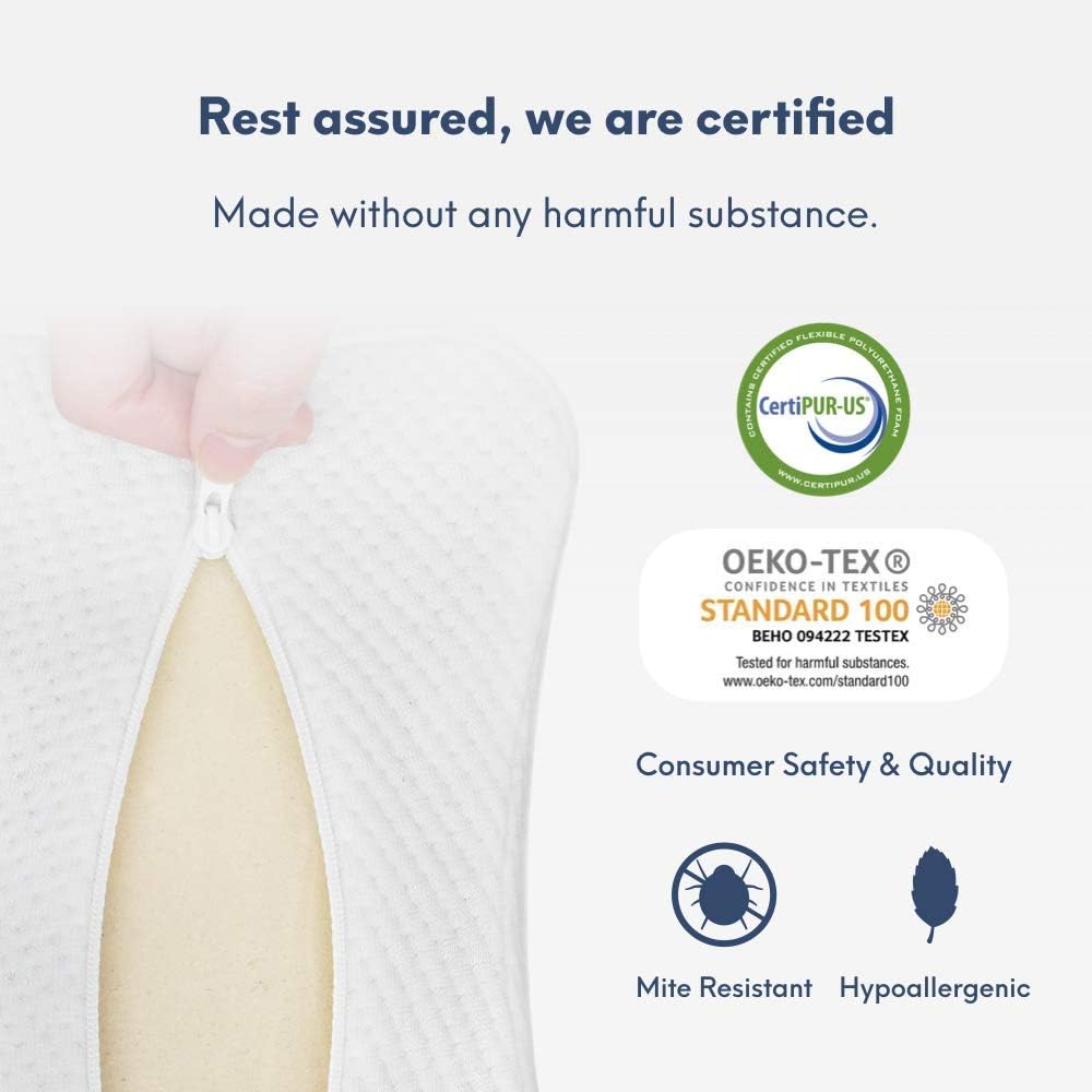 Cushion Lab Extra Dense Orthopedic Knee Pillow for Side Sleepers w/Hypoallergenic Cover - Firm Leg Support for Hip, Pregnancy, Sciatica, Joint, Spine, Back Pain Relief - Memory Foam Contour Wedge: Home & Kitchen