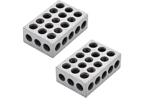 mitoharet 2-4-6 Machinist Blocks 23 Holes Matched Pair Ultra Precision 0.0002In Machinist Set Up Blocks 246 Jig HRC 55-62 Replacement for Milling Machine (2-Pack)