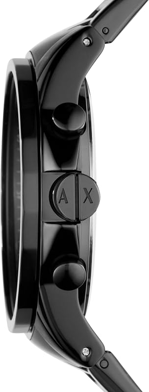 Reloj para hombre, movimiento cronógrafo de cuarzo y caja de 45 mm con correa de acero inoxidable, Grafito y negro