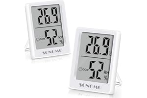 SONOMO Room Thermometer Indoor,2 Pack High Precision Digital Baby Room Thermometer Hygrometer,with Air Comfort Indicator,10S Accurate Update Once Humidity for Homes, Offices, Greenhouse, Basement(White)