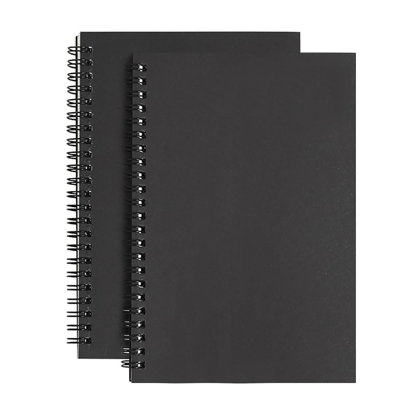 XNJIHWA 2 Packs A5 Spiral Paper Notebook Lined Spiral Kraft Cover Notebooks Plain Notepad Bulk Journals Lined Paper 120 Pages,60 Sheets Perfect for Travel School(Black)