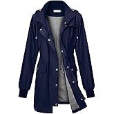 PITINAN Rain Jackets For Women Waterproof Rain Coats with Hood Lightweight Windbreaker Outdoor Womens Raincoats