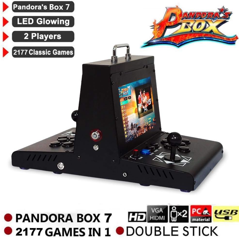 Ksruee 10inches Pandora's Box 3D Double Screen Arcade Games Video Console 2177 Games N64 PS1