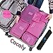 Cocoly 7pcs travel Organizers Packing Cubes Luggage Organizers Compression Pouches rosy
