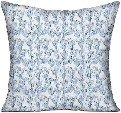 Aminayo Pillow Cover Blue Paddle Cactus Cushion Case with Harmless Material For Daily Necessities Keep Warm